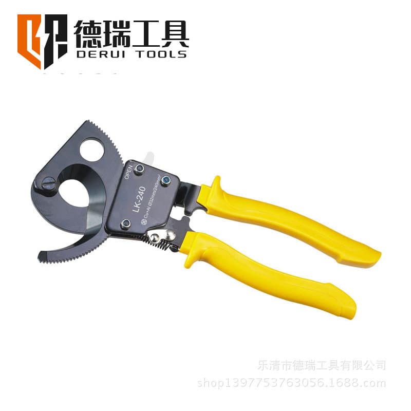 Drey Tool Lk-240 Ratchet Style Cable Cutter Gear Cutting Mechanical Cable Cutter Tool