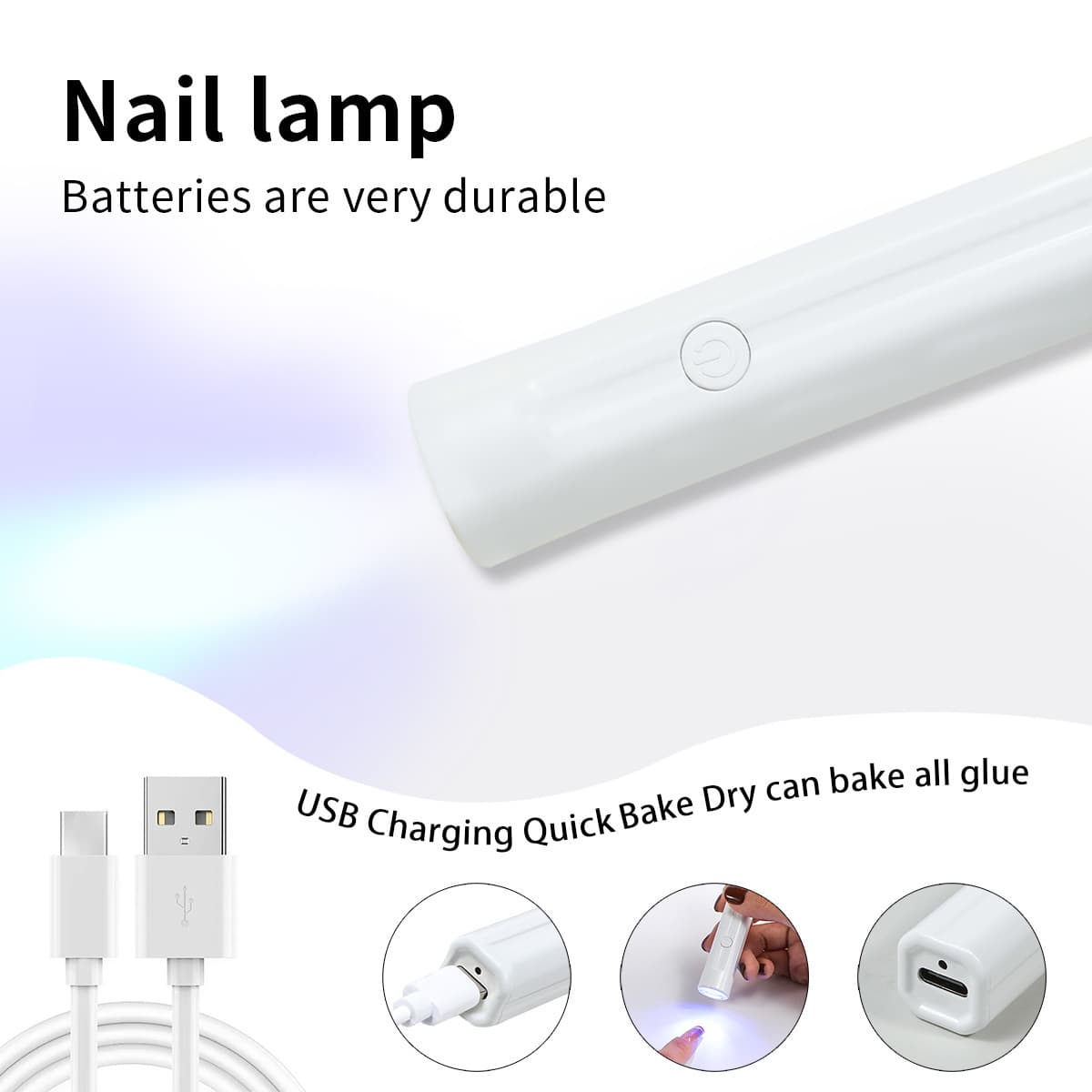Portable Handheld Nail Art UV LED Lamp Rechargeable Nail File Light up Light Therapy Lamp Nail Art Lamp Nail Care Equipment