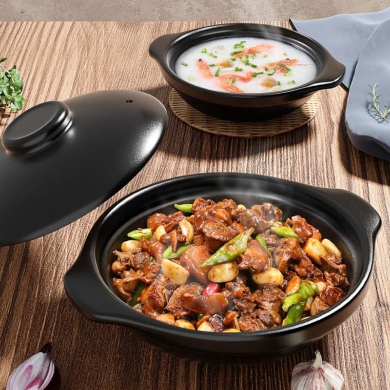 High-Temperature Resistant Ceramic Casserole - Commercial-grade Sand Pot for Stovetop Cooking