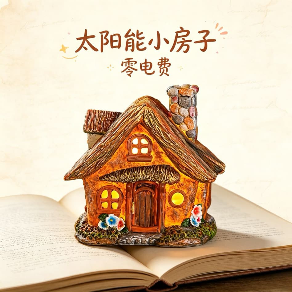 Super Bright House Solar Light, Lawn Garden Outdoor Floor Lamp, Courtyard Resin Craft Statue Glowing Decoration