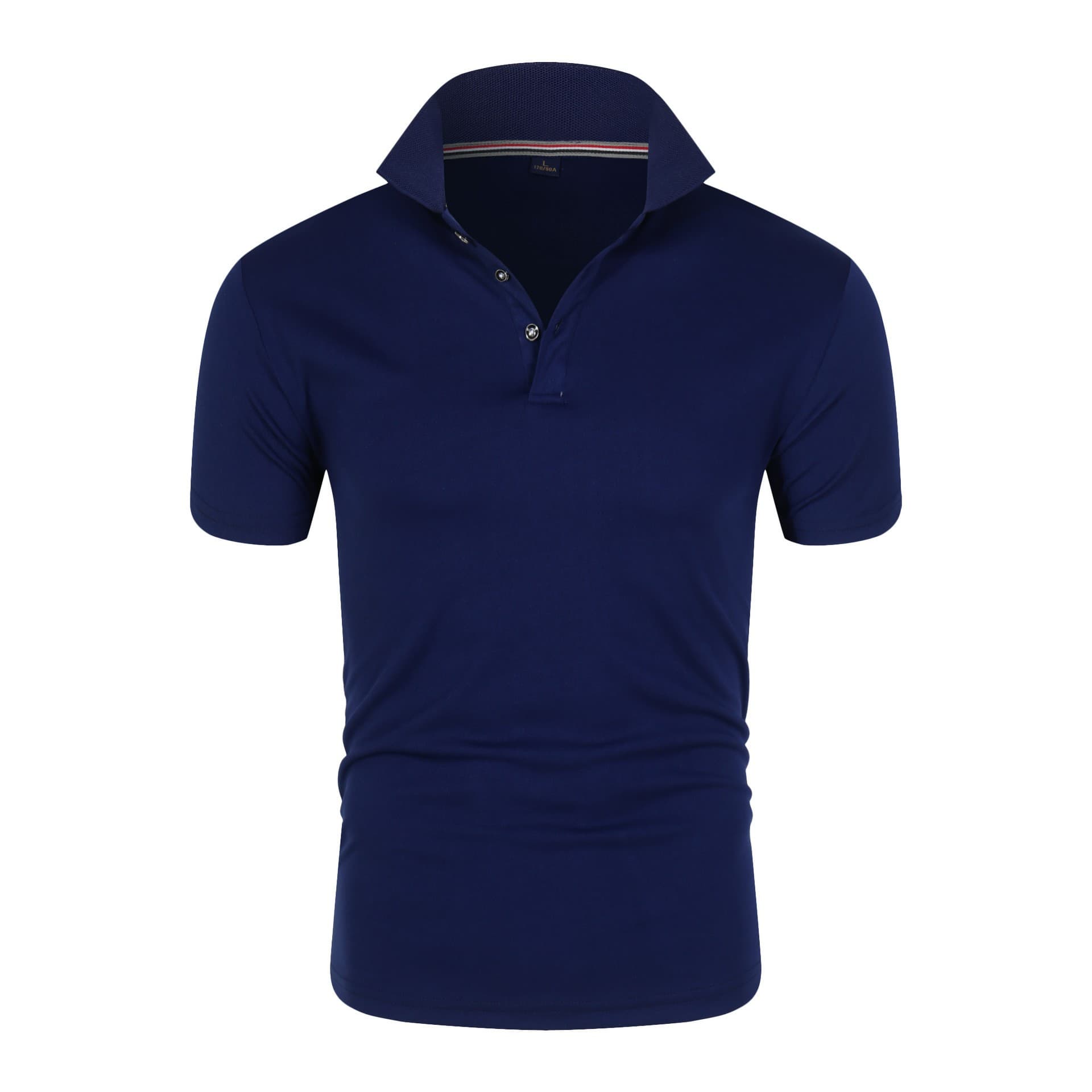 Cross-border Amazon Men's Solid Color Short Sleeve T-shirt Polo Shirt Summer Slim Fit Sports T-shirt Fashion Casual Top