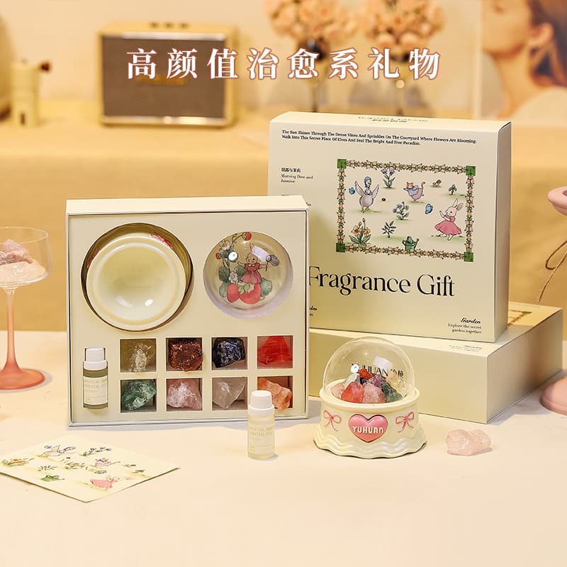 Diffusing stone aromatherapy gift box birthday gift for girls crystal aromatherapy ornaments essential oil fragrance indoor long-lasting light fragrance
