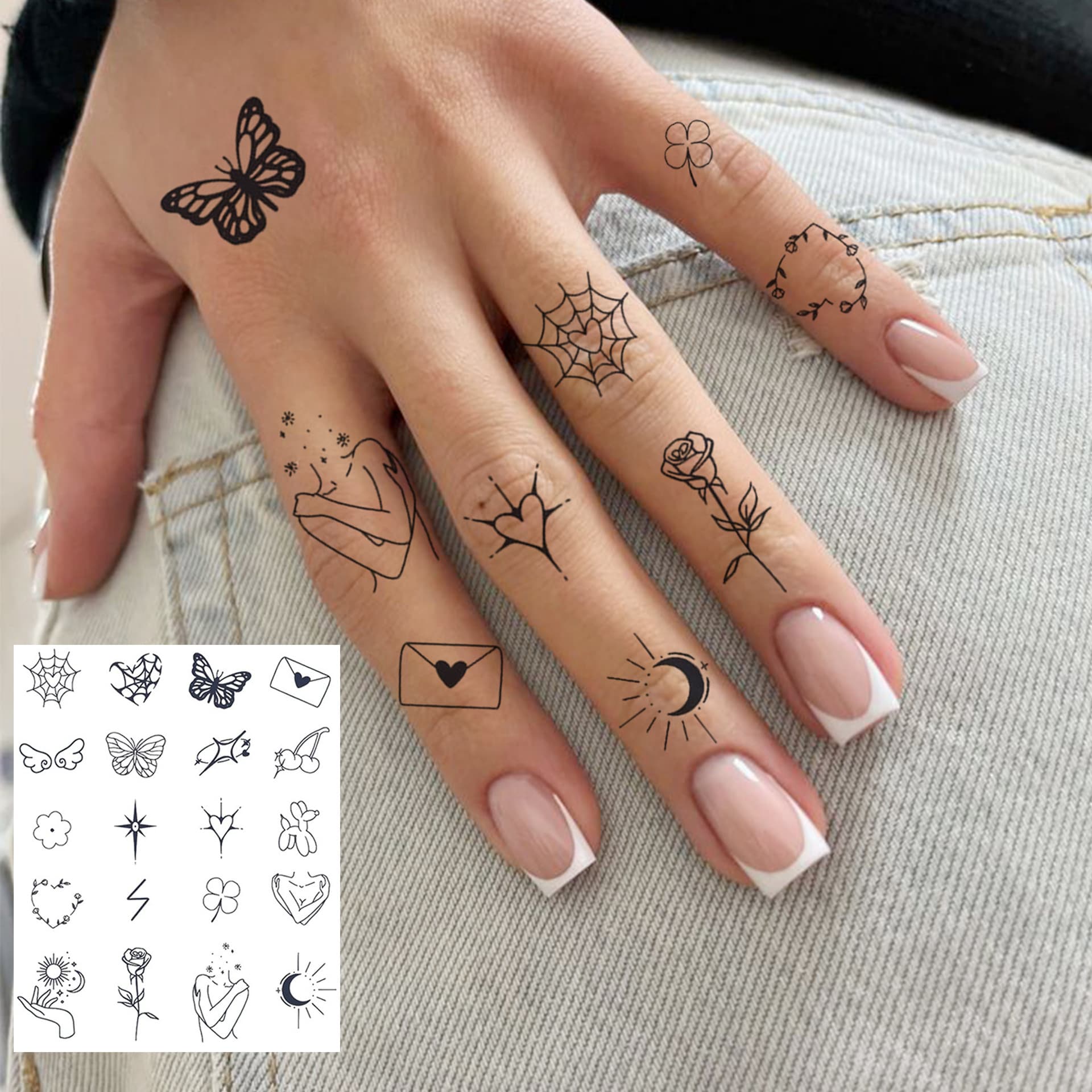 Cross-Border New Product Ins Finger Tattoo Small Fresh Tattoo Sticker TEMU European and American Shein Moon Tattoo