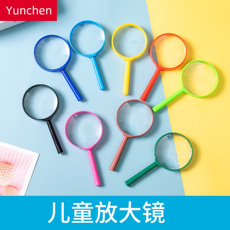 Children's Colored Magnifier 60mm Handheld Microscope Lens Plastic Kids Educational Science Toy