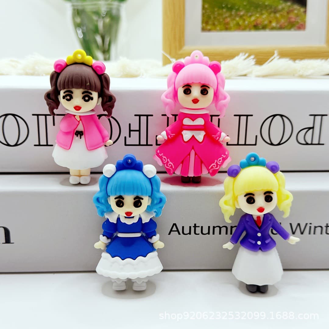Cross-border Barbie Doll Keychain Children's Backpack Accessories Princess Car Table Decoration Pendant Blind Box Capsule Toy Archaeology