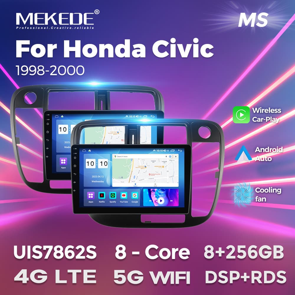 Compatible with Honda Civic 1998-2000 Android In-Car Central Control Navigation System BT5.0