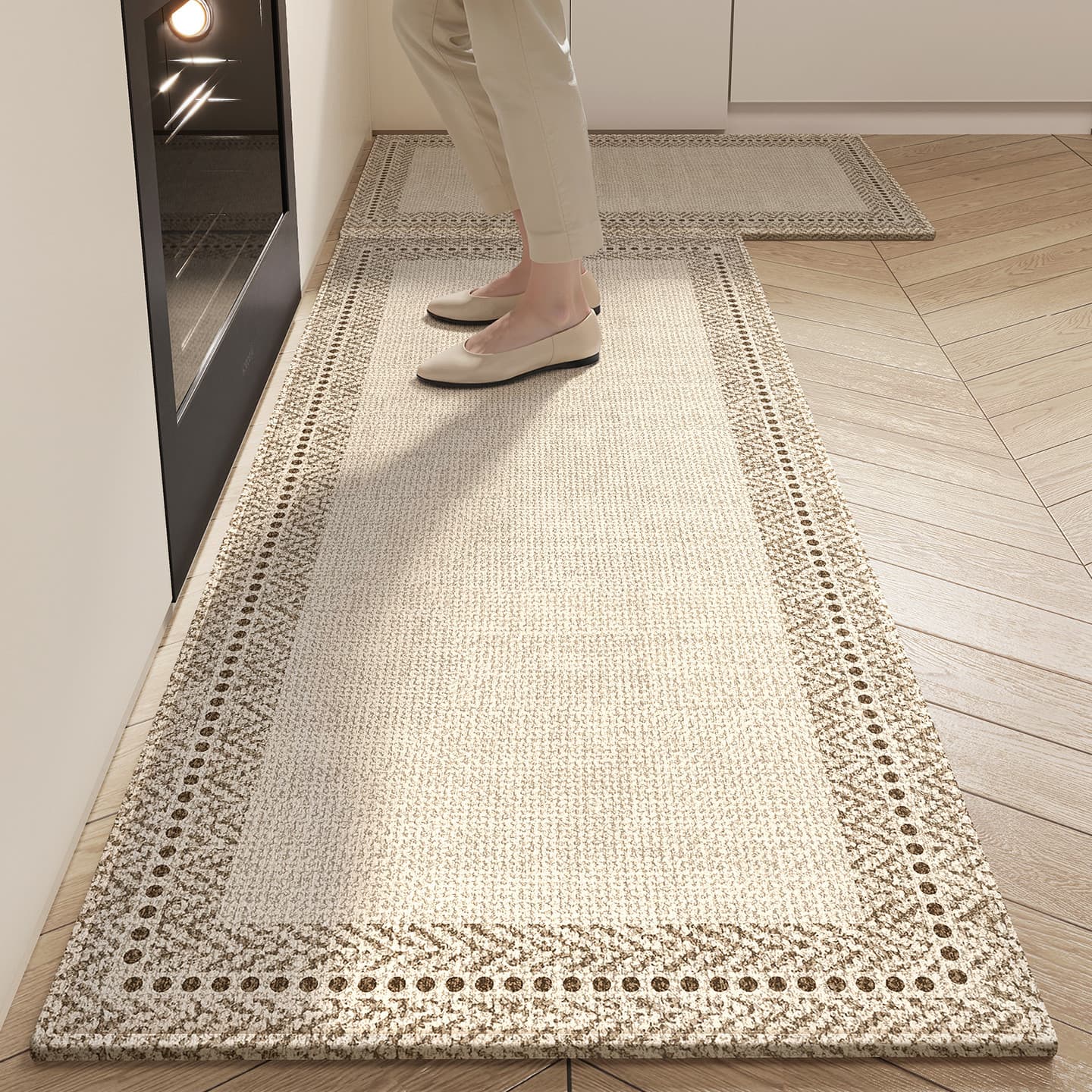 Kitchen floor mats, kitchen-specific floor mats, oil-proof, waterproof, wipeable, washable, non-slip, stain-resistant, household strip carpets