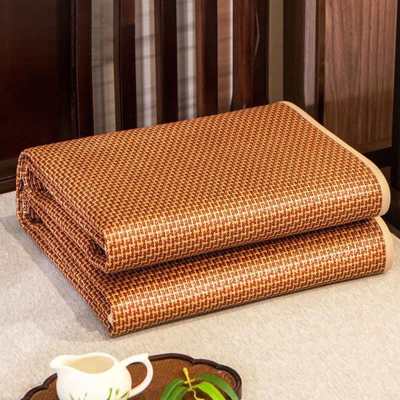 Cool Mat Three-Piece Set 1.5m 1.8m 1.2m Bed Single Cool Mat Foldable Ice Silk Mat Ice Vine Cool Mat 0.45m