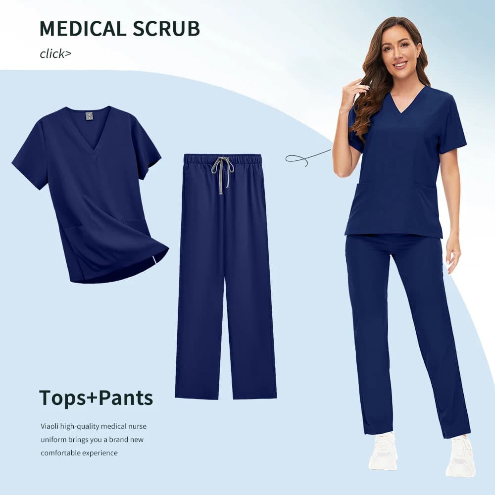 Elastic hand wash clothes for men and women, short-sleeved surgical clothes, oral nurse doctor work clothes, pet hospital medical hand scrub clothes