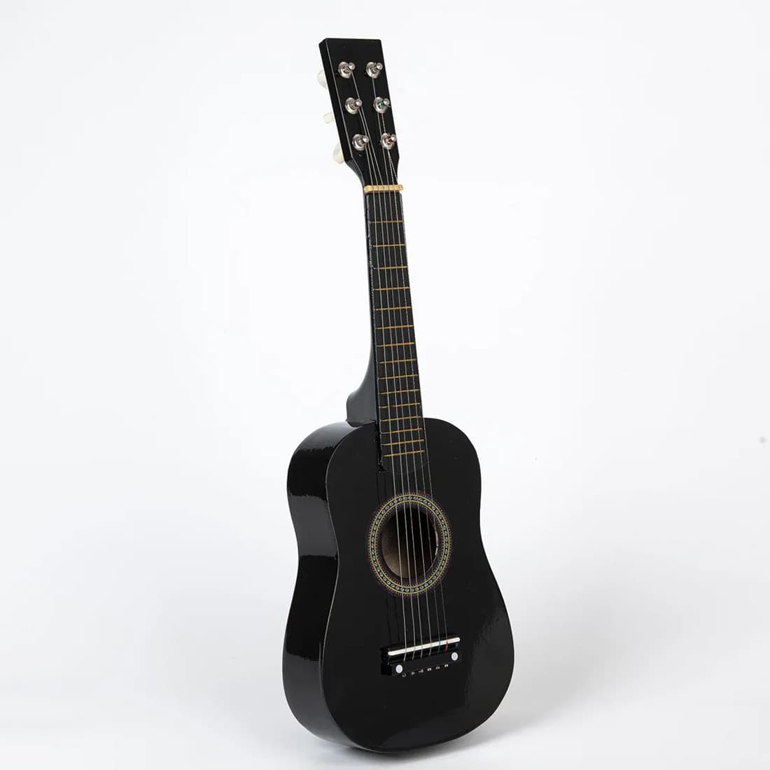 Factory Wholesale 25-Inch Small Guitar Black Basswood Guitar Beginner Children Toy Six-String Small Guitar Instrument