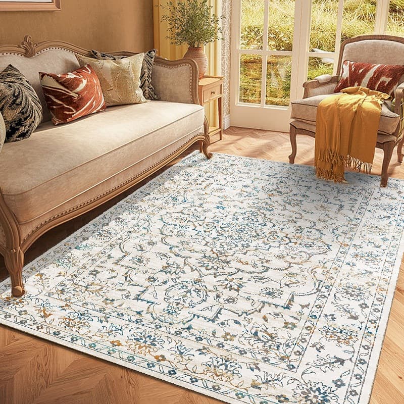Nordic Vintage Rug for Bedroom Living Room Coffee Table Mat Bohemian American Ethnic Style Large Area Bedside Rug