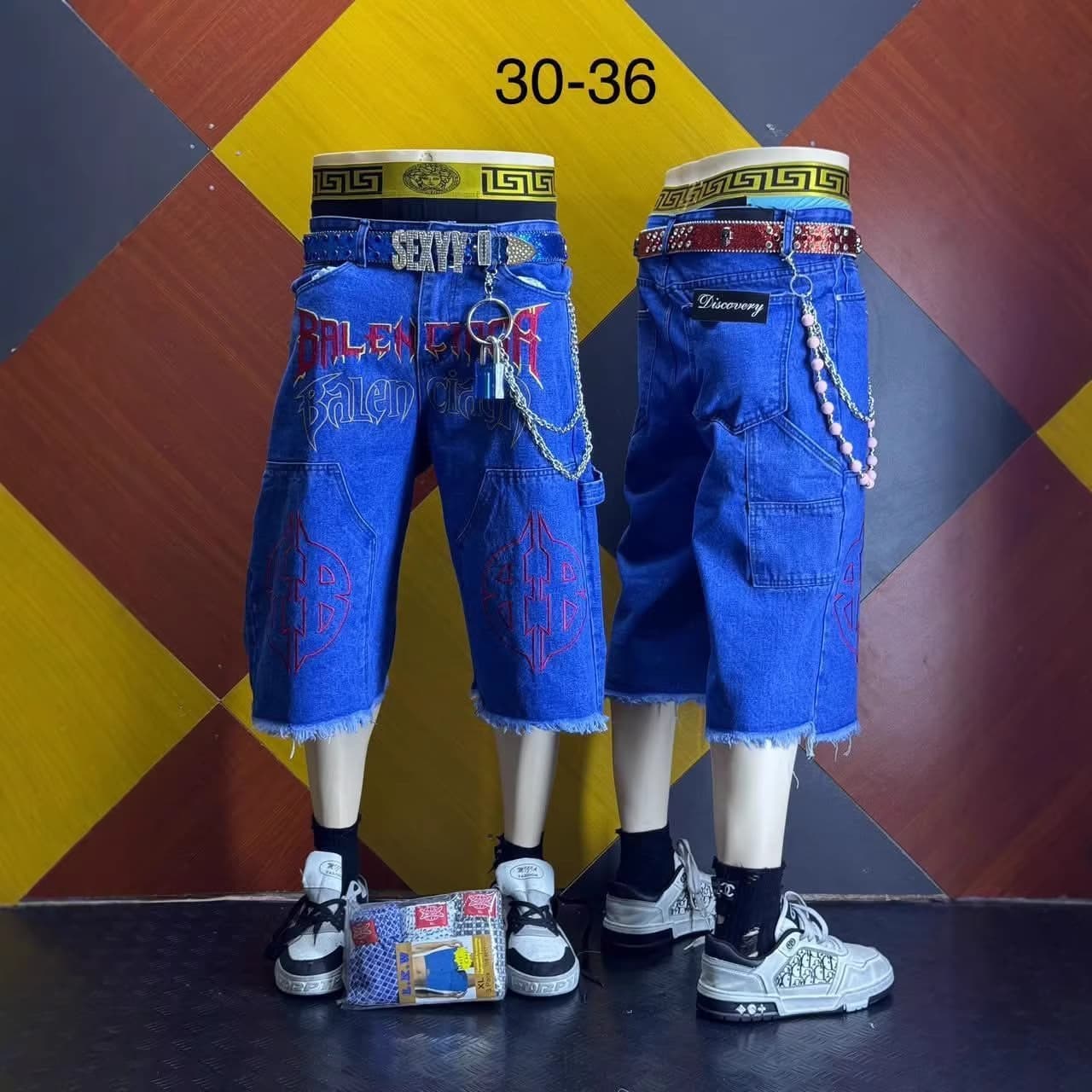 Men's Denim Shorts Men Jeans Cropped Pants Available Spot Wholesale