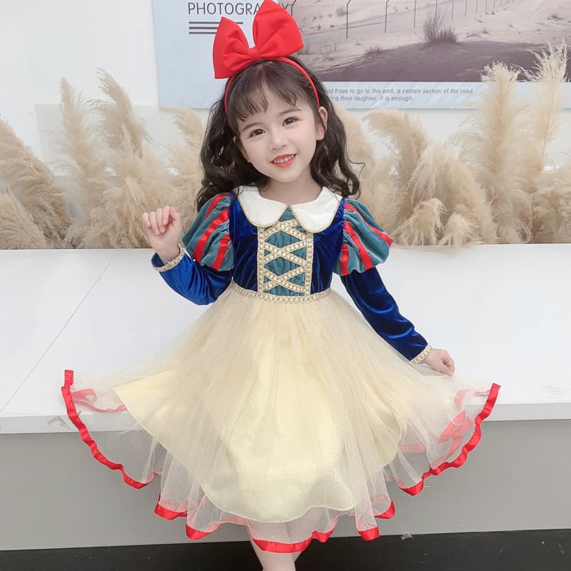 [Carefully Selected] New Snow White Dress 2026 Spring/Autumn Girls' Dress Tulle Dress Birthday Dress