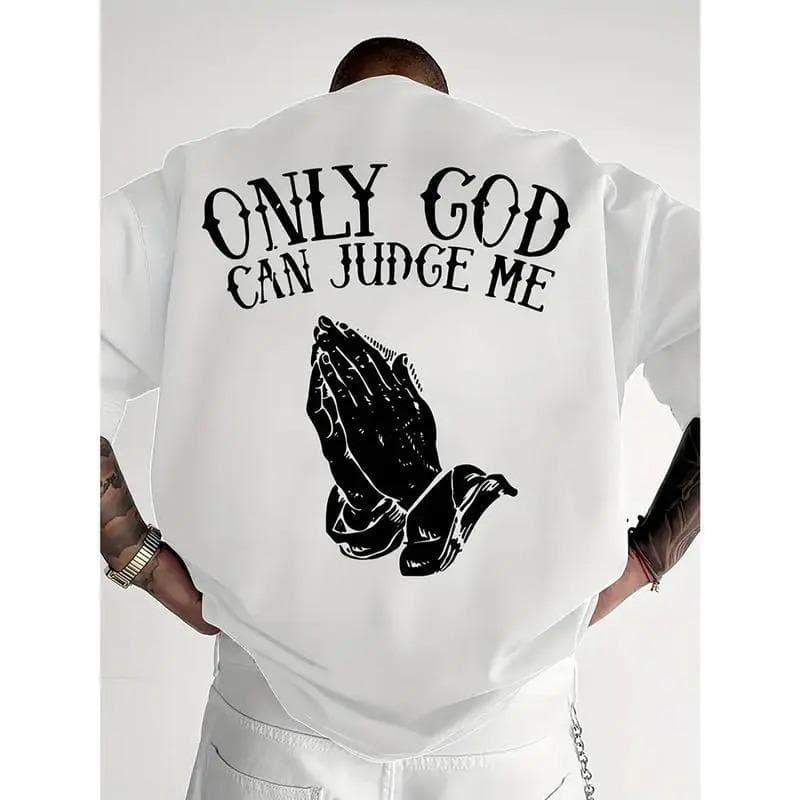 [Cross-border European code]Mens Religious Graphic T Shirt BACK PRINT Only