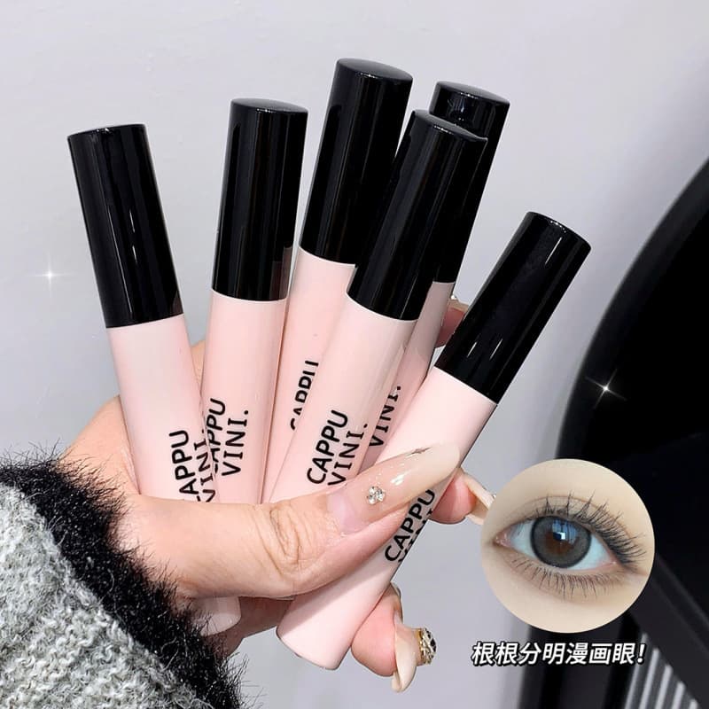 Cappuvini Lengthening and Curling Mascara Waterproof Lengthening Curling Makeup Smudge-proof Long-lasting Mascara Primer