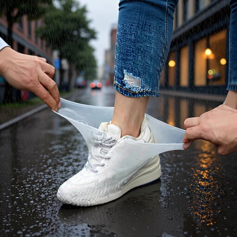 Premium Rain Shoe Covers Latex Waterproof Anti-Slip Thickened Wear-Resistant Rain Boots Silicone Outdoor Rain Boots