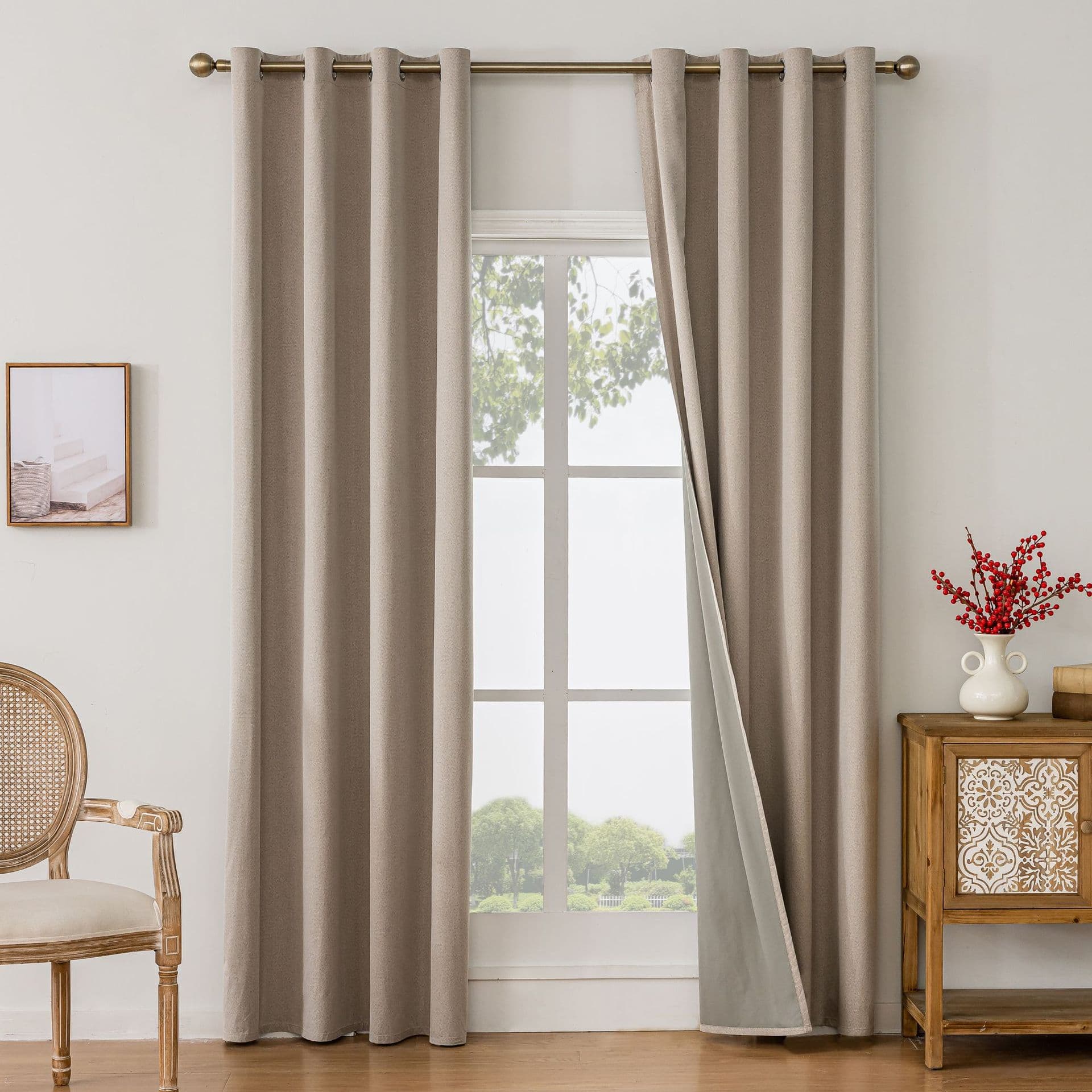Cross-border Amazon export imitation linen blackout curtains for bedroom and living room, wholesale from Shaoxing