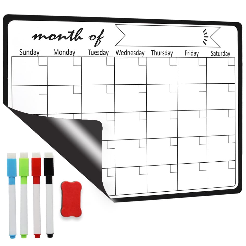 Cross-border English INS erasable monthly planner set for fridge memos, convenient whiteboard calendar magnets