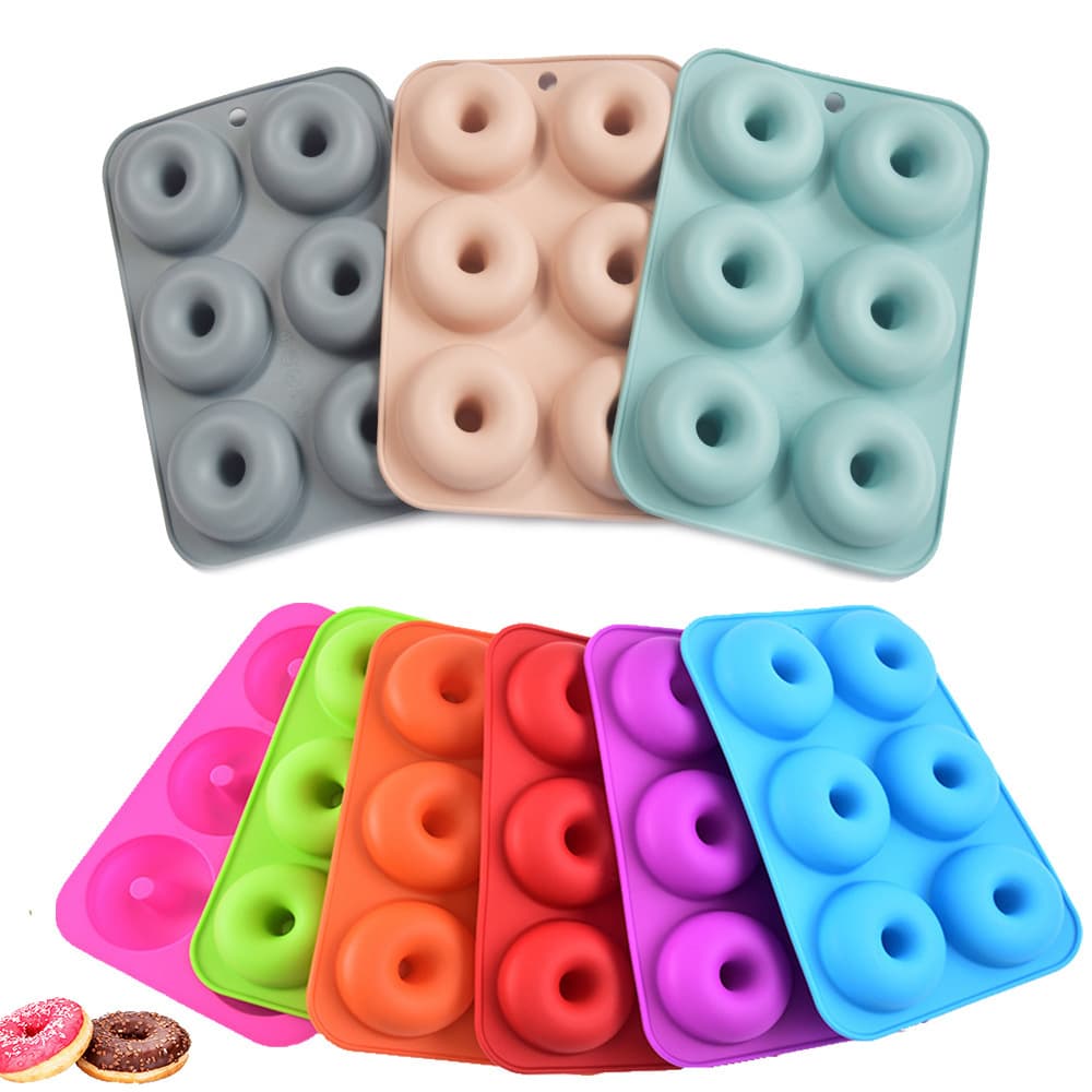 Thickened 6-Cavity Silicone Donut Mold Cake Mold Chocolate Mold Baking Mold Amazon Cross-Border Source