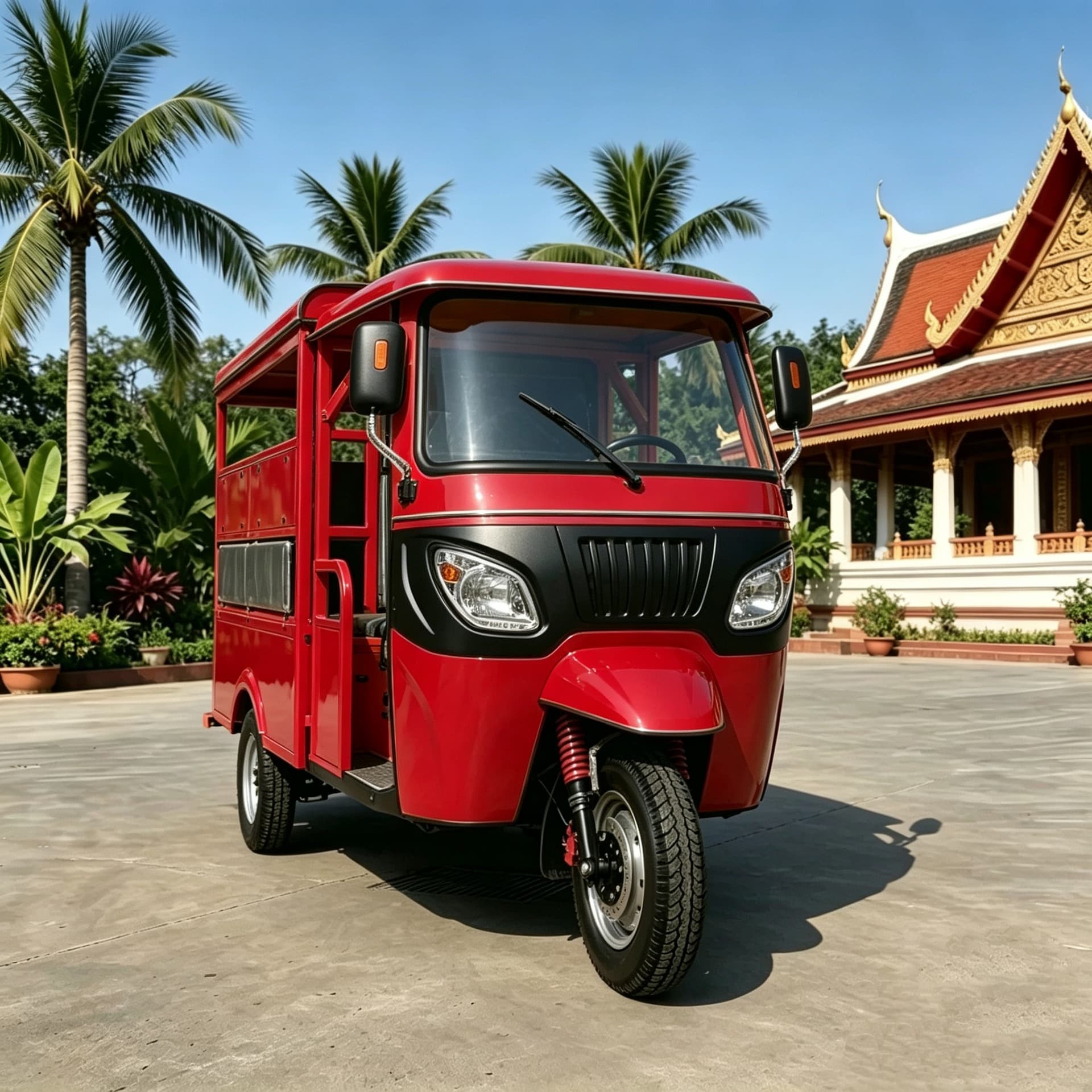 Southeast Asia Export Enclosed Fuel Dual-Purpose Passenger and Cargo Tuk Tuk, Urban and Rural Market Cargo and Passenger Transport Three-Wheeler