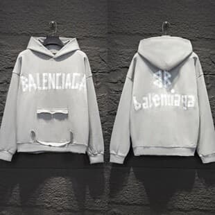 Cross-border Paris B-brand Tape Letter Print European and American High Street Loose Trendy Hoodie Wholesale One Piece in Stock