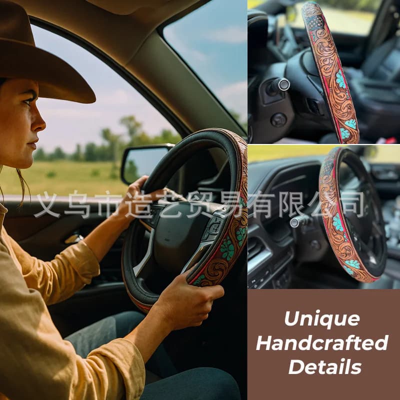 Cross-border Amazon four-season universal steering wheel cover, high-end wind without inner ring, non-slip breathable steering wheel cover
