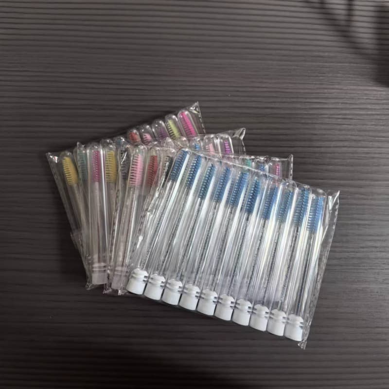 Individual Tube Crystal Rod Eyelash Comb with Rhinestones Transparent Separate Eyelash Brush Eyebrow Brush Convenient Eyelash Curler Spiral Brush