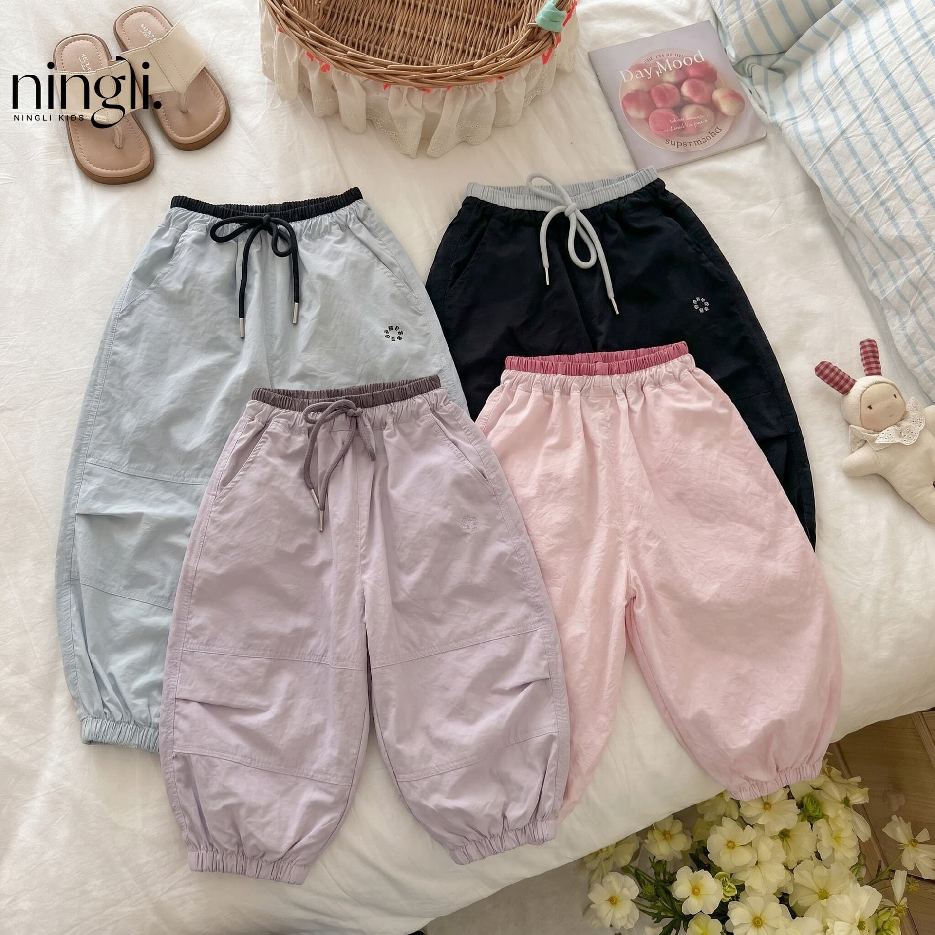Ningli Boys Girls Mosquito-Proof Pants New Style Casual Long Pants Children Summer Thin Cargo Pants Quick-Dry Pants
