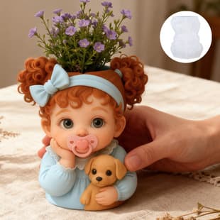 DIY Resin Mold Scented Candle Cup Vase Storage Silicone Mold Cute Baby Flower Pot Plaster Cup Mold