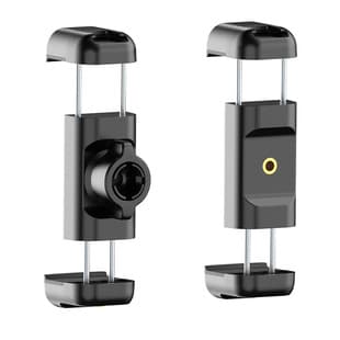 Dual Pull Phone Mount with 1/4 Screw and Cold Shoe, Compatible with DJI Stabilizer Camera Bracket, Phone Holder Clamp