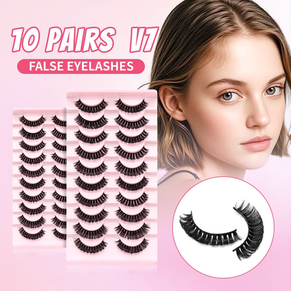 Russian curled false eyelashes, thick and fluffy, large curvature, 7 pairs, European and American foreign trade imitation mink false eyelashes