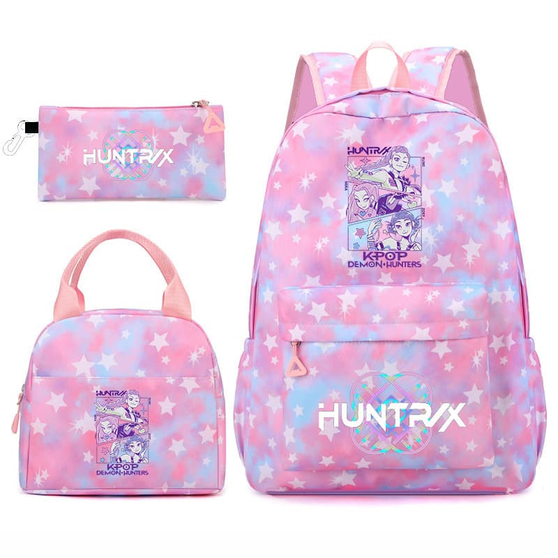 Witch Hunters New Student Schoolbag Women's Backpack Three-piece Set Fashion Print Trend Amazon Cross-Border Foreign Trade