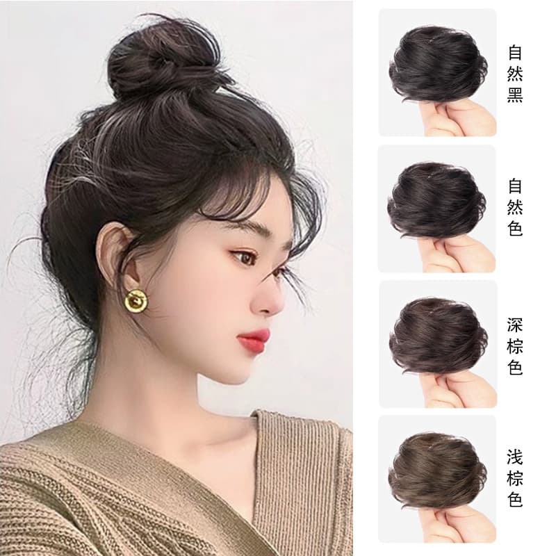 Real Hair Low Bun Wig Hair Bun Wrap Vintage Fluffy Natural Full Human Hair Bun