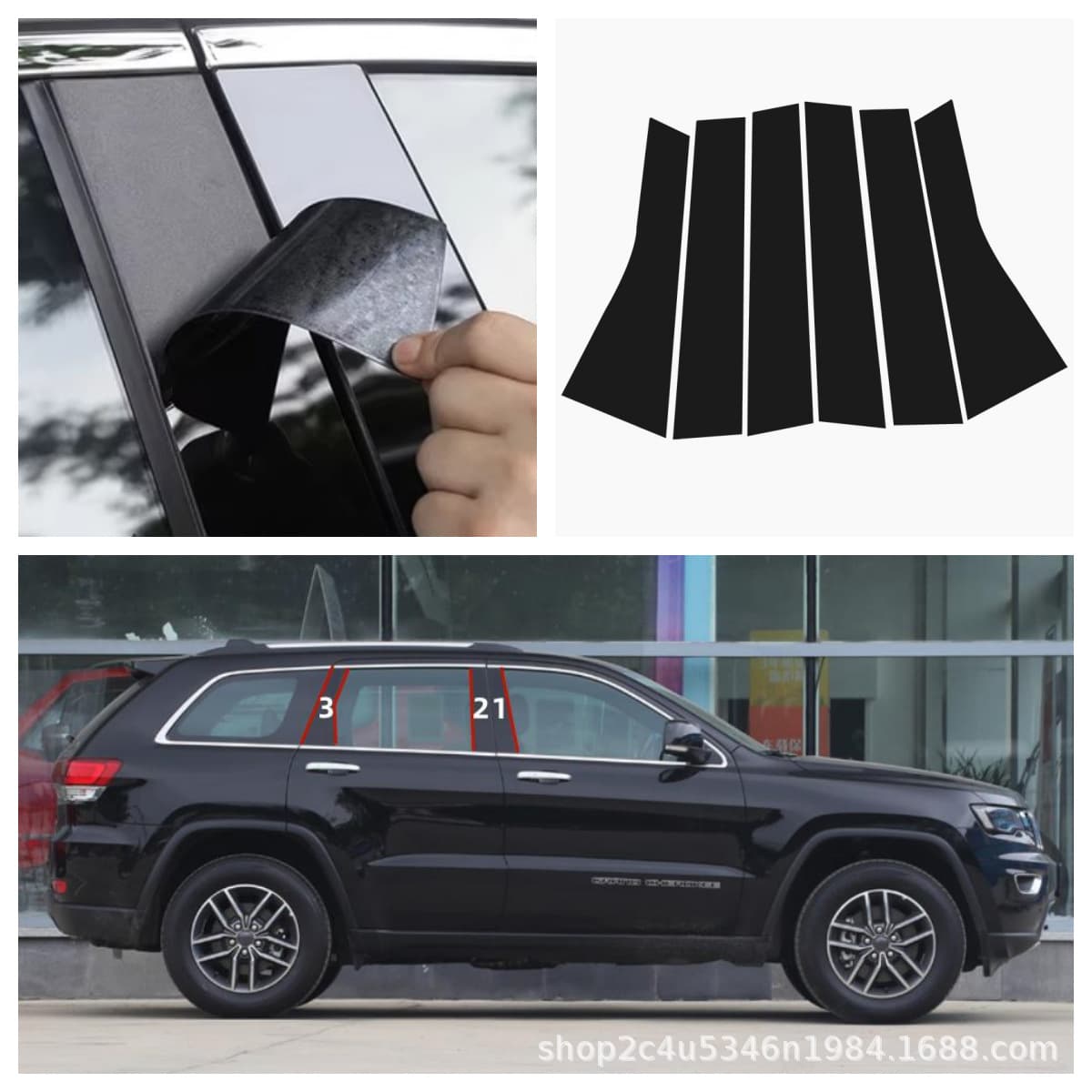 Dedicated Jeep Grand Cherokee Gloss Black Window Pillar Trim Sticker Accessories