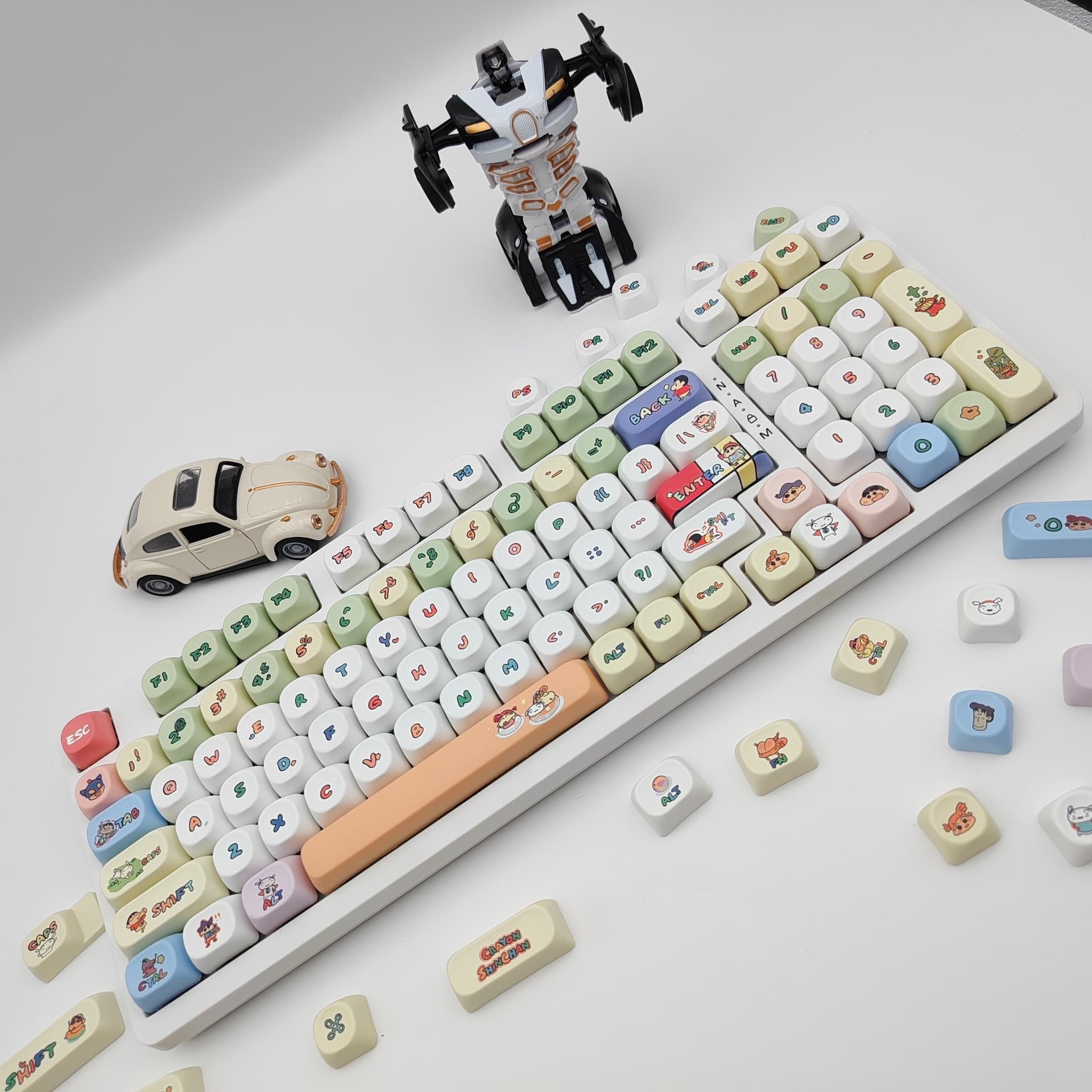 Crayon Shin-chan MOA Profile Keycaps Mechanical Keyboard Caps Custom Cute Pink Dye-Sublimation PBT Keycaps