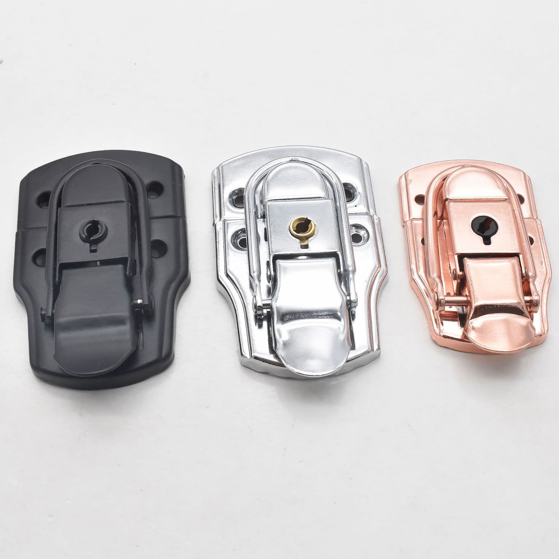 Black and White Duckbill Buckle Packaging Accessories Vintage Tin Box Latch with Lock Catch Wooden Box Tin Box Buckle Wholesale