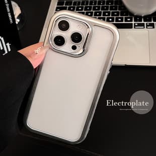 Ins Minimalist Electroplated Transparent Case for iPhone 16 Pro Max, iPhone 14 Acrylic 15 Premium Compatible with 13