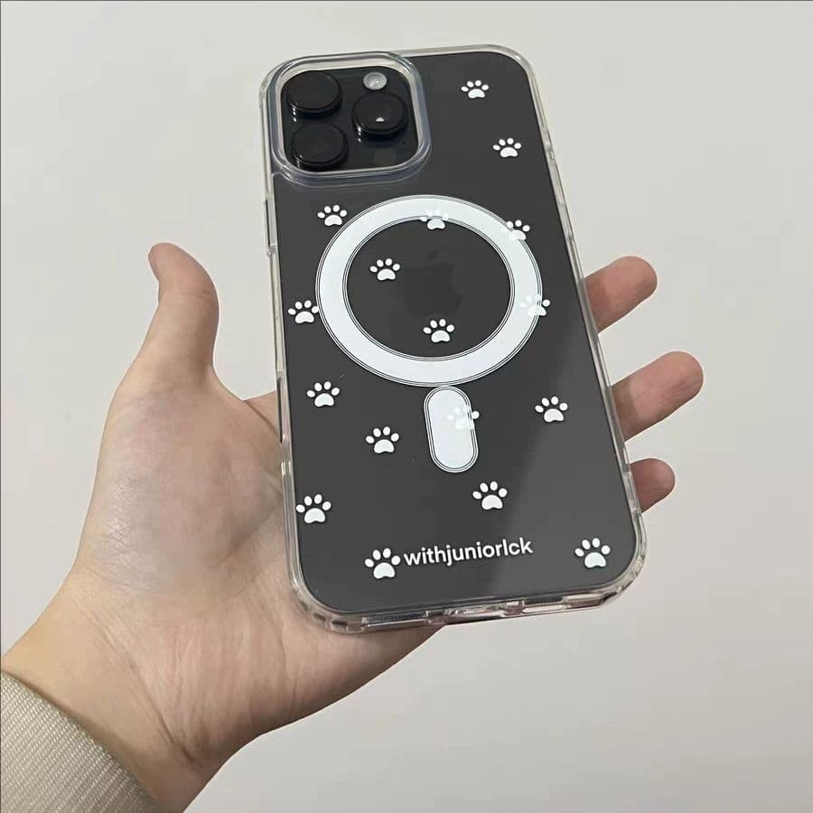 White Cat Paw Case Compatible with Apple 17 Air/16 Pro Max 15 Plus Phone Cover 14 Pro Magnetic 13/12