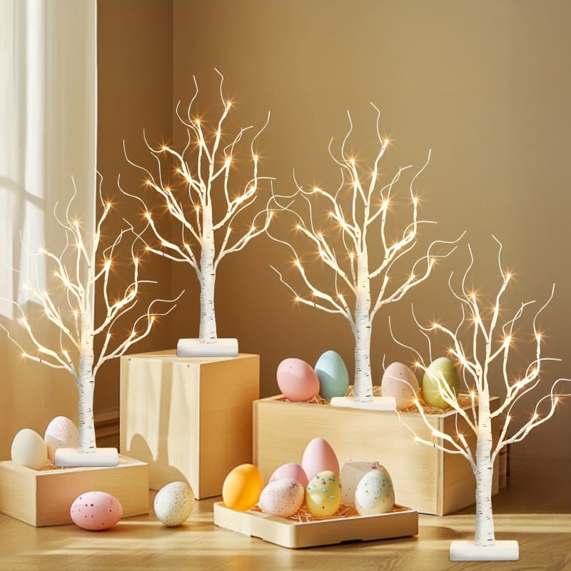 2026 New Model Cross-border Dropshipping LED-lit Birch Tree with Battery