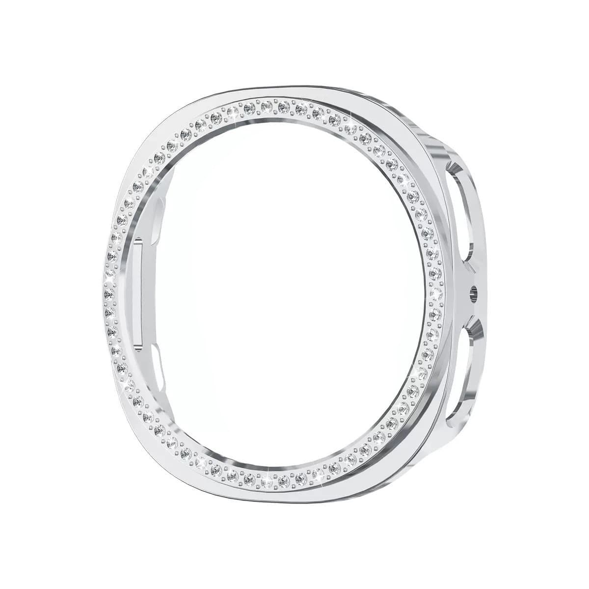 Suitable for Samsung Watch8/9 single row diamond protective case PC half-pack hollow diamond Galaxy Watch8 case