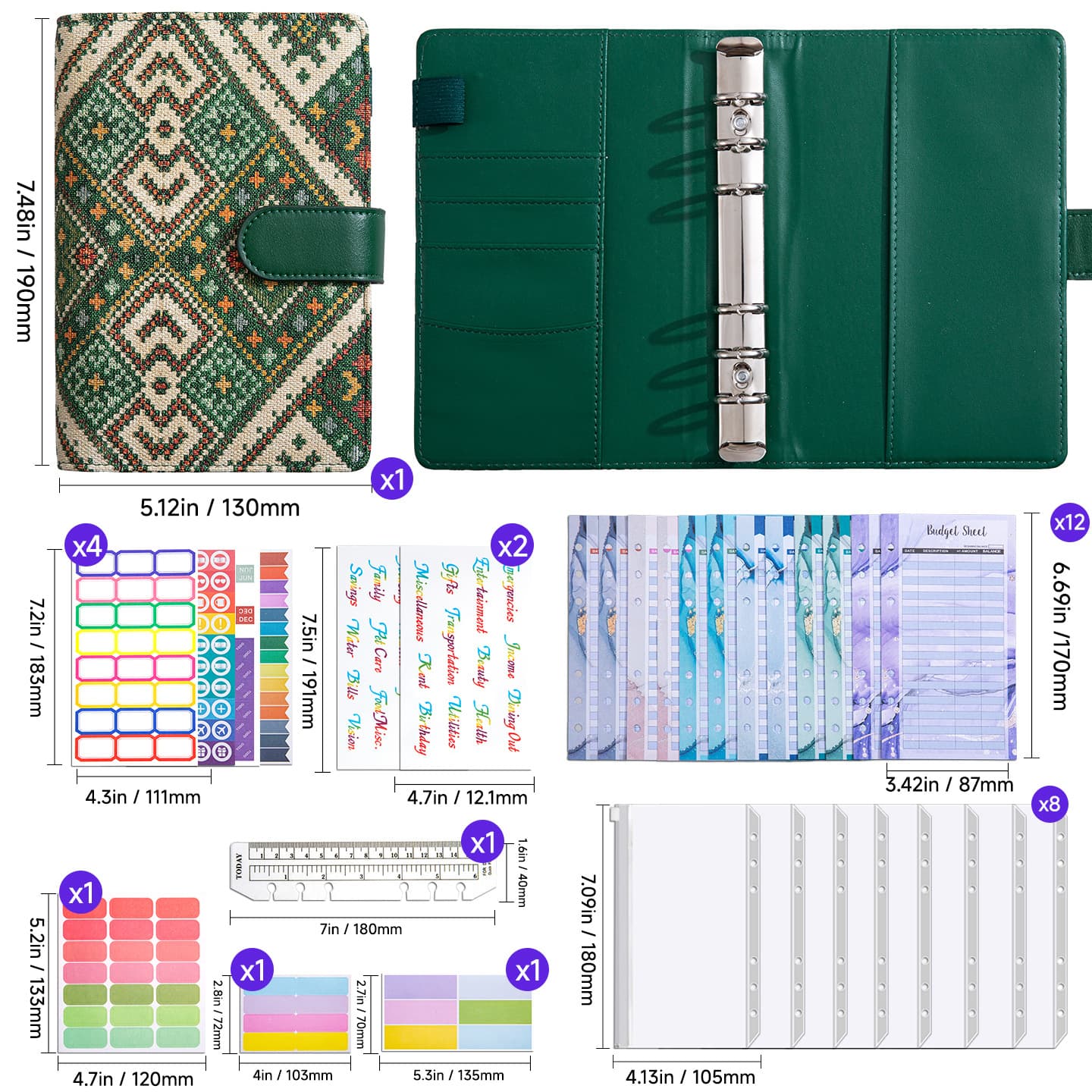 Linen Loose-Leaf Notebook Ethnic Jacquard Fabric Notebook Vintage Buckle Journal Creative Stationery Gift