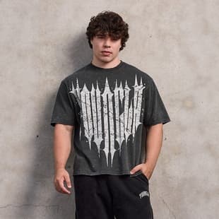 YOUNGLA American Style New Men's Oversized T-Shirt Jogger Gym Fitness Cotton Crew Neck Short Sleeve Casual Tee