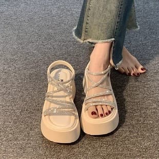 Women's Sandals 2025 New Summer Trendy Perfect with Dresses Versatile Comfortable Platform Roman Shoes