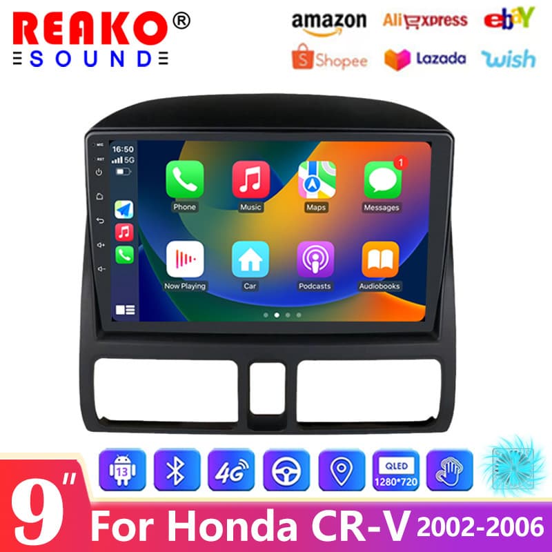 9-inch Car GPS Bluetooth CarPlay for 2002-2006 Honda CRV