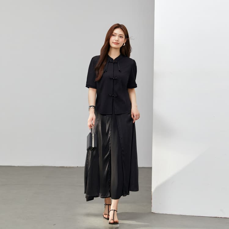 New Chinese Style Ice Silk Technology Cotton Suit, Slim and Elegant, Plus Size Women's Clothing, Cool Style Two-Piece Set, Summer Dress New Style