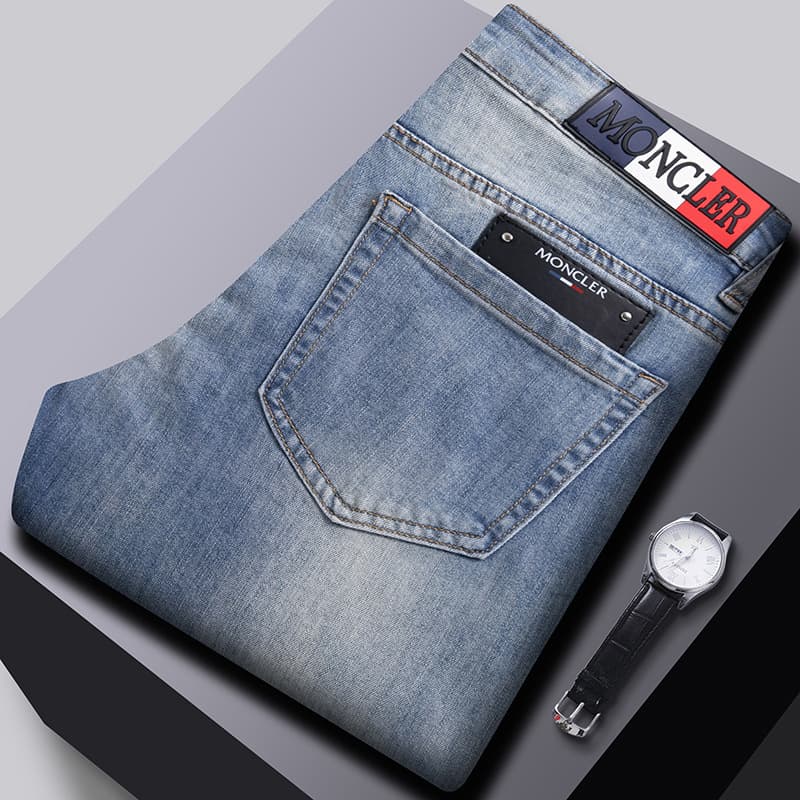Spring New Arrival Men's Jeans Korean Slim Fit Tapered Leg High-Quality Export Elastic 1:1 Wholesale Pants