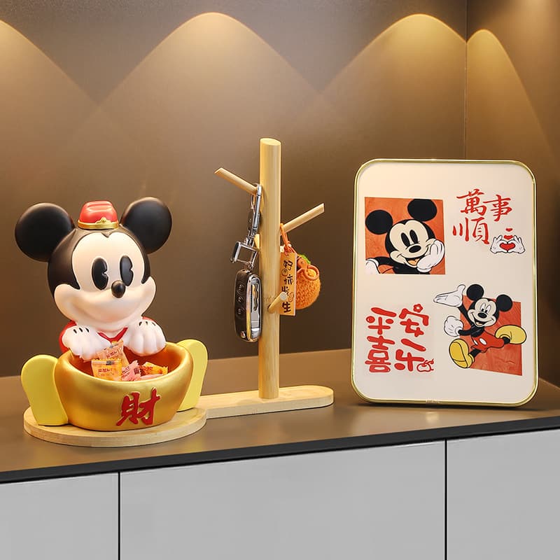 Mickey Entryway Wine Cabinet Fortune Decoration Figurine Light Luxury High-End Living Room Desktop Ornament Niche Gift Figurine