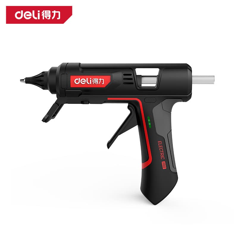 Deli 407050/80 industrial-grade hot melt glue gun, high-power for home and professional use.