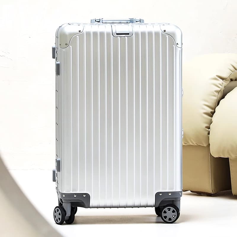 Classic Aluminum-Magnesium Alloy Hardside Luggage with Spinner Wheels, 20-Inch Metal Travel Suitcase with Combination Lock for Women and Men, 26