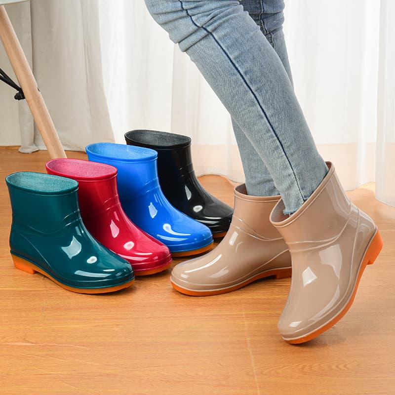 Women's cross-border low-top non-slip fashionable kitchen rain boots, short-top fashionable water shoes, rubber sole adult water shoes